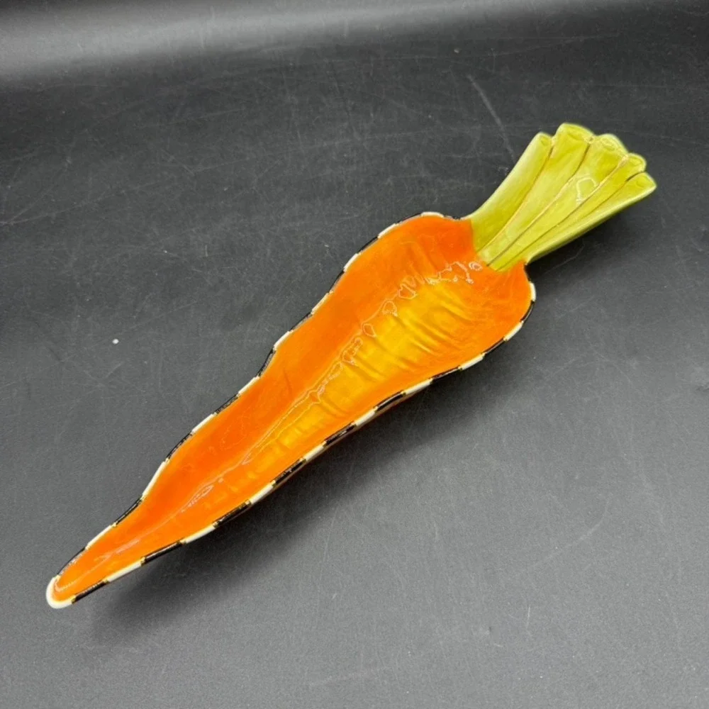 Mackenzie Childs Carrot Serving Dish Bowl 11.5